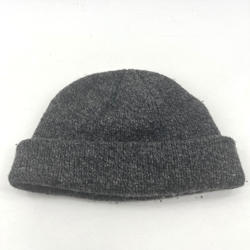 L.L. Bean Beanie Mens OSFA Gray Watch Cap Lambswool Fleece Lined 252063 Knit Hat